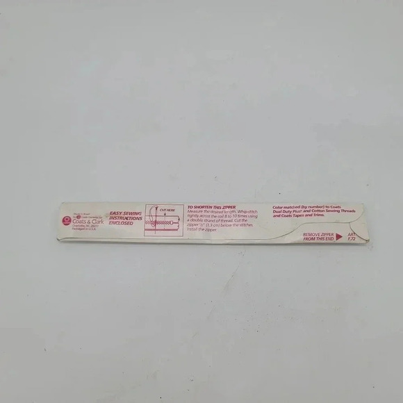 Vintage Coats And Clark All Purpose Polyester Zipper 12" Light Pink Polyester - Picture 5 of 11